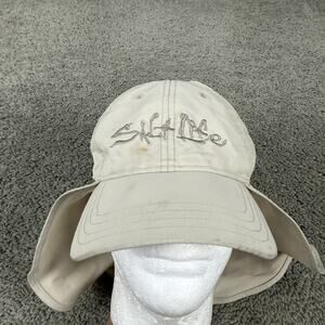 Salt Life Hat Cap Mens One Size Beige Neck Flap Fishing Sun Fishing Outdoors